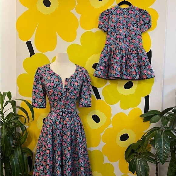 RARE Vintage 80s 90s Mommy & Me Matching Laura Ashley Mother & Child Dress SET - Picture 2 of 11
